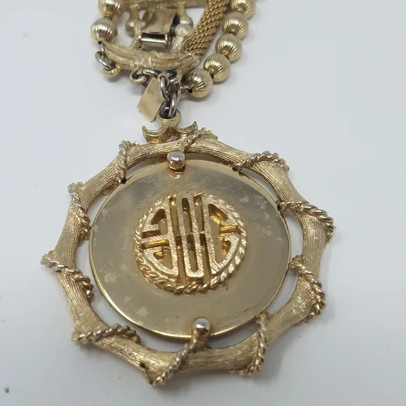 Vtg 1950's CAPRI bracelet signed pendant filigree - Picture 2 of 5